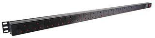 1U 20 Way Vertical 13A switched PDU with surge protection - Comsx