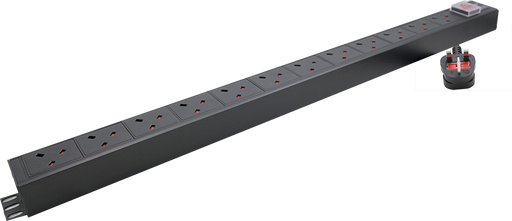 1U 12 Way Vertical 13A switched PDU - Comsx