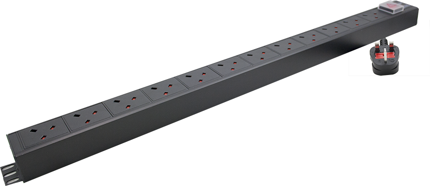 1U 12 Way Vertical 13A switched PDU - Comsx