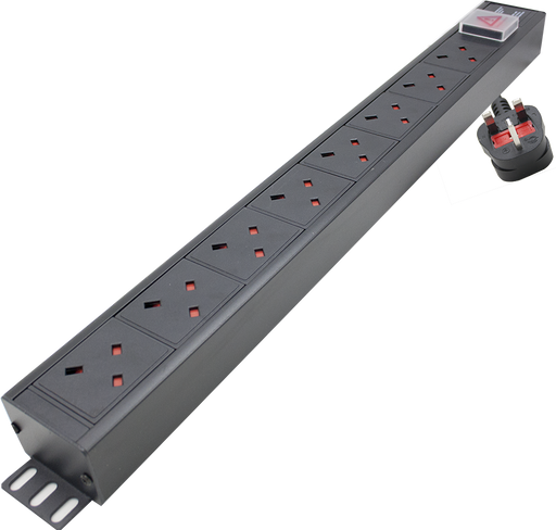 1U 19" 8 Way Vertical 13A switched PDU - Comsx