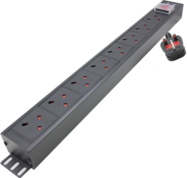 1U 19" 8 Way Vertical 13A switched PDU - Comsx