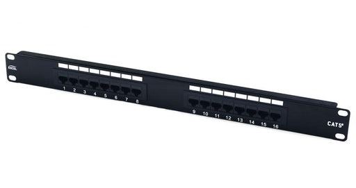 LMS DATA Cat5e Network RJ45 Vertical Shielded Patch Panel 16 Port 1U 19" (Dual Use) - Rack Sellers