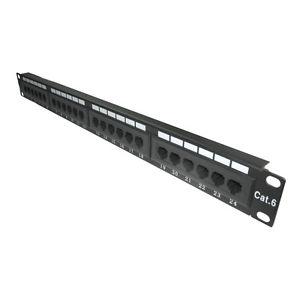 LMS Cat6 Network Horizontal RJ45 Patch Panel 24 Port 1U 19" (Dual Use) - Rack Sellers